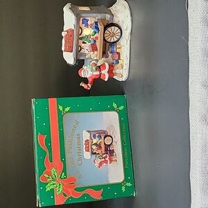 Russ Old Fashioned Christmas Porcelain Collection Electric santa/wagon.